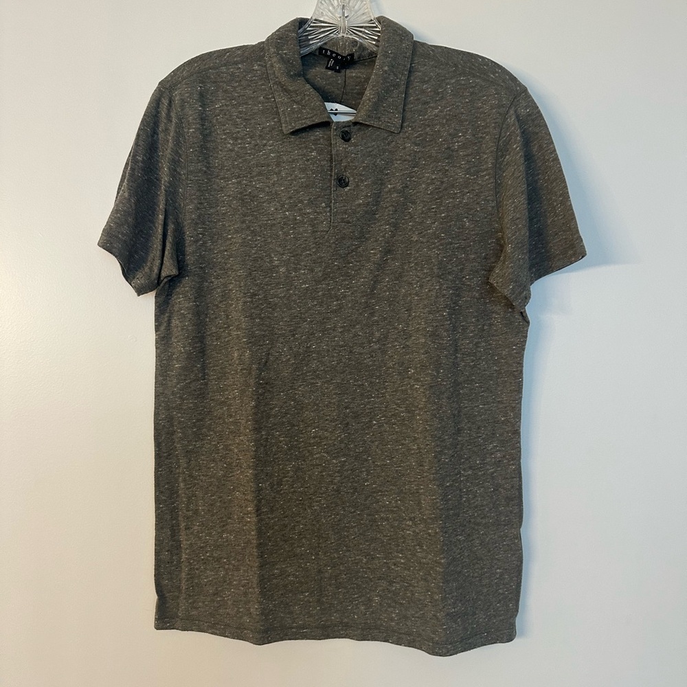 Men's Theory Heather Gray Polo Shirt Small Like New From RealReal Dorian C